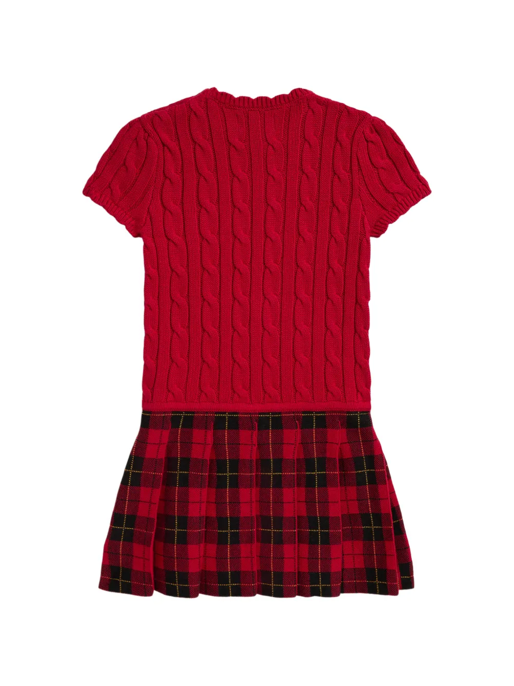 POLO RALPH LAUREN KIDS Geruite katoenen jurk Rood