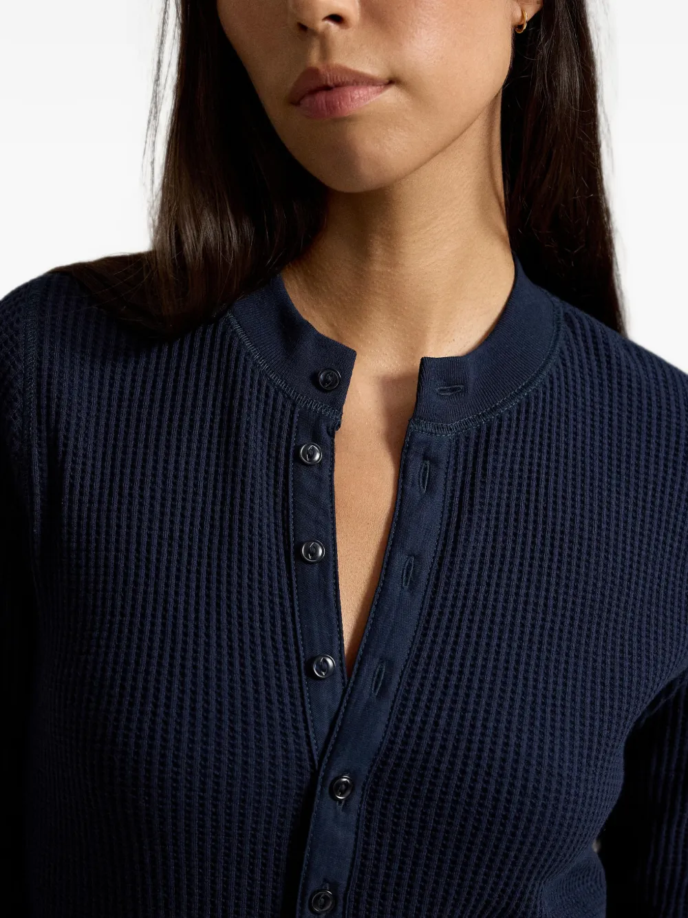 Polo Ralph Lauren Katoenen maxi-jurk met wafel=patroon Blauw