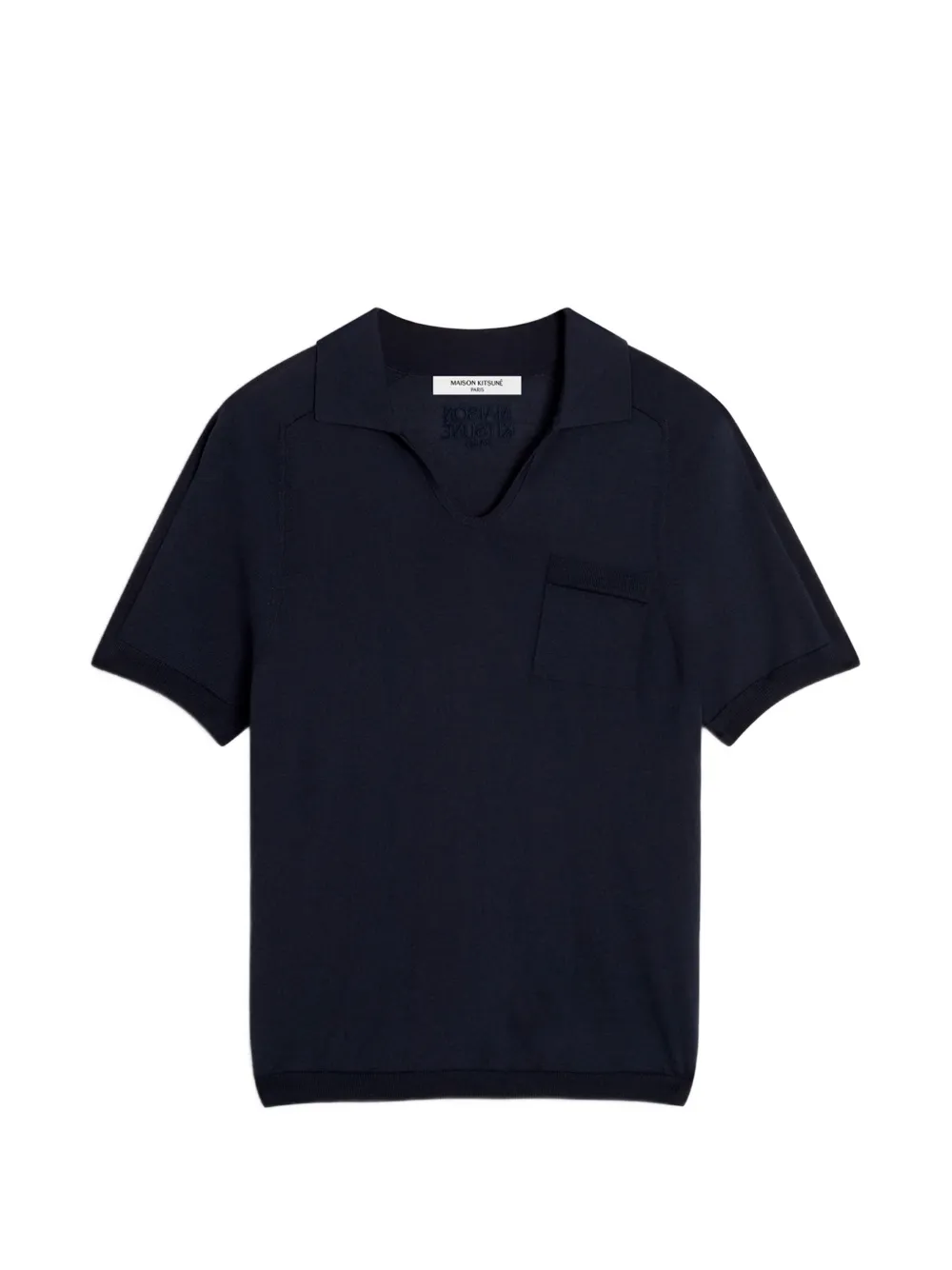 Maison Kitsuné knitted V-neck shirt - Blu