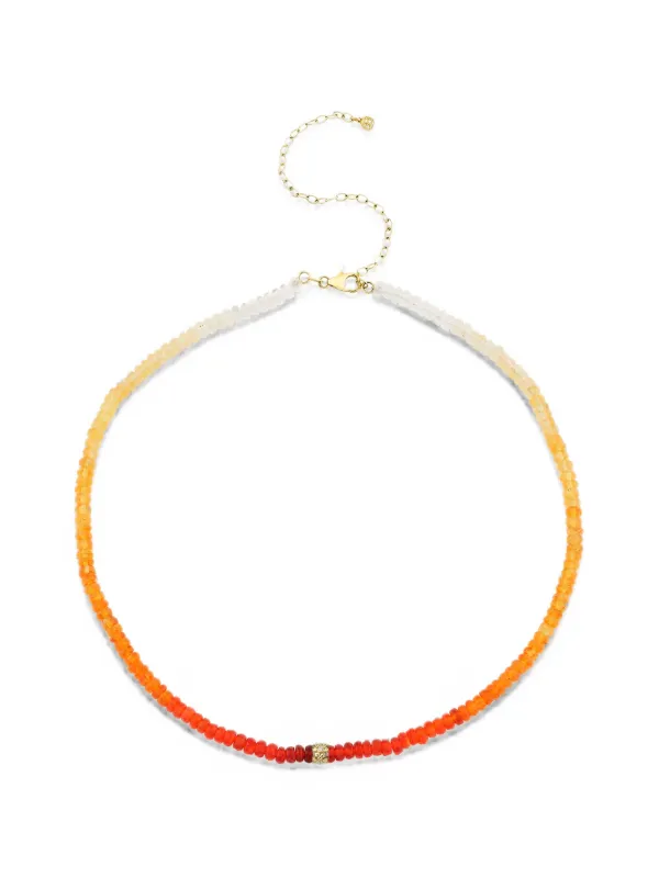 Sydney Evan Daisy Diamond and Opal Necklace in Gold