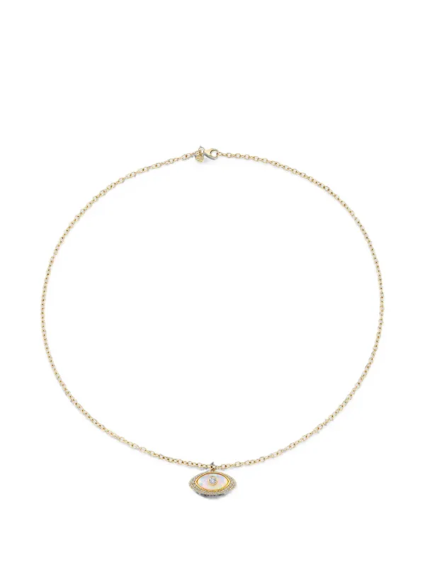 Sydney Evan Evil Eye Opal and Diamond Necklace in Gold