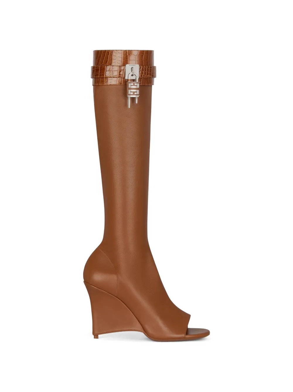 Givenchy sandales en cuir à effet peau de crocodile - Marron Givenchy sandales en cuir à effet peau de crocodile - Marron