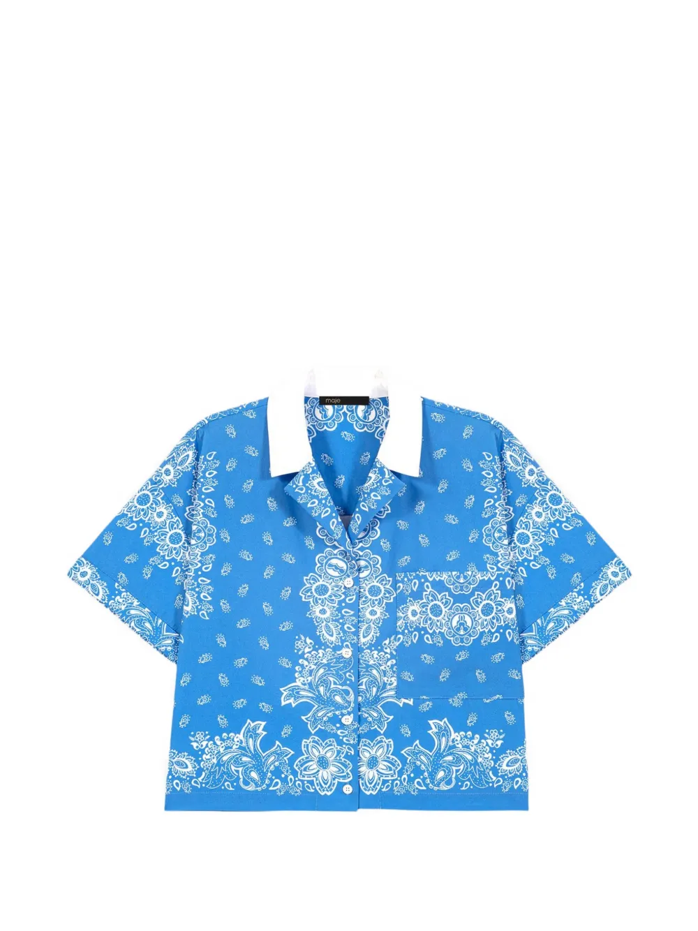 Maje bandana-print notched-collar shirt - Blu