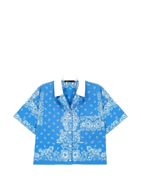 Maje bandana-print notched-collar shirt