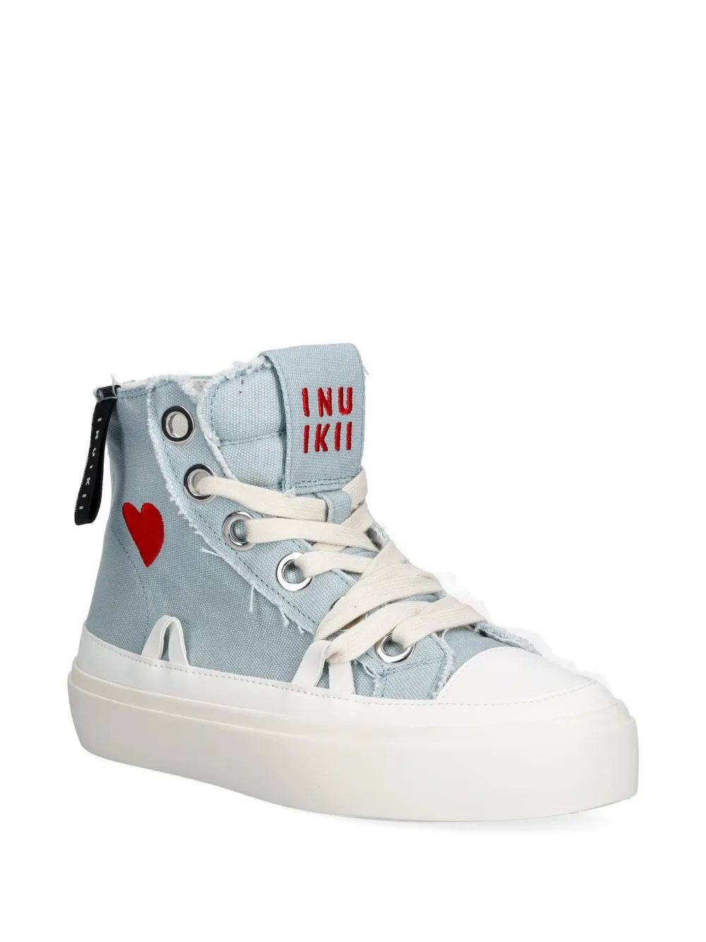 Inuikii Gerafelde sneakers met hart Blauw