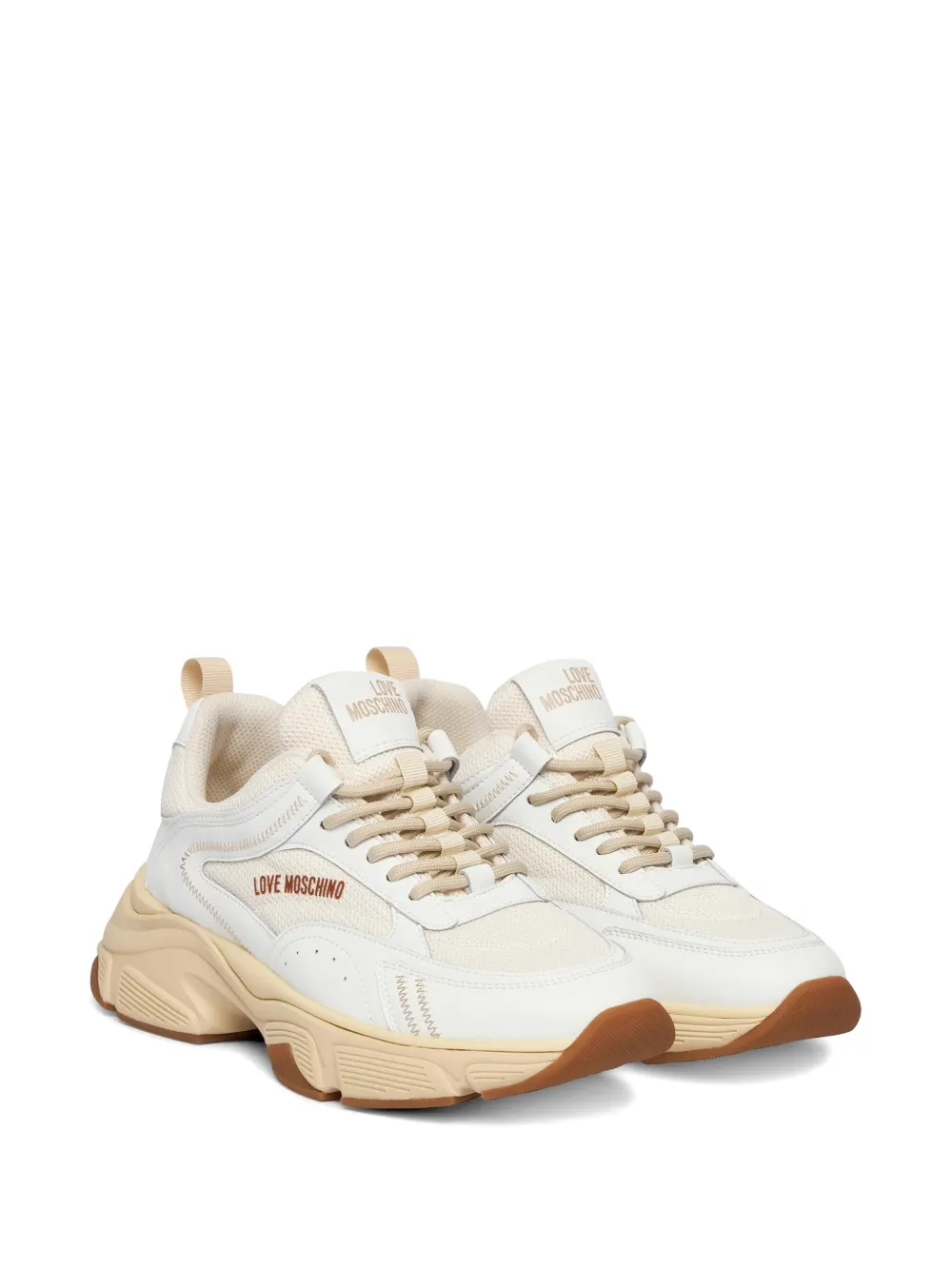 Love Moschino Sneakers met vlakken Beige