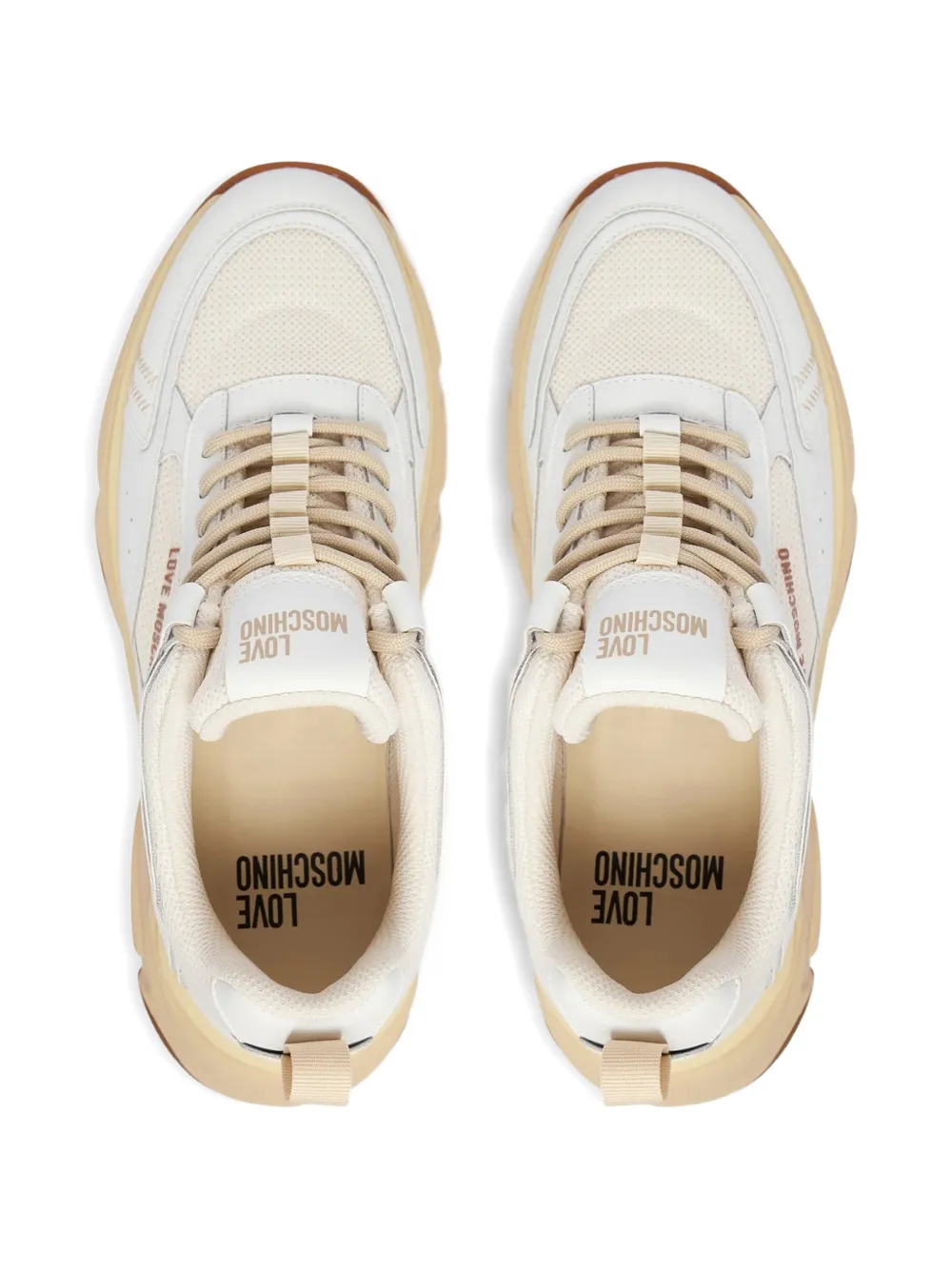 Love Moschino Sneakers met vlakken Beige