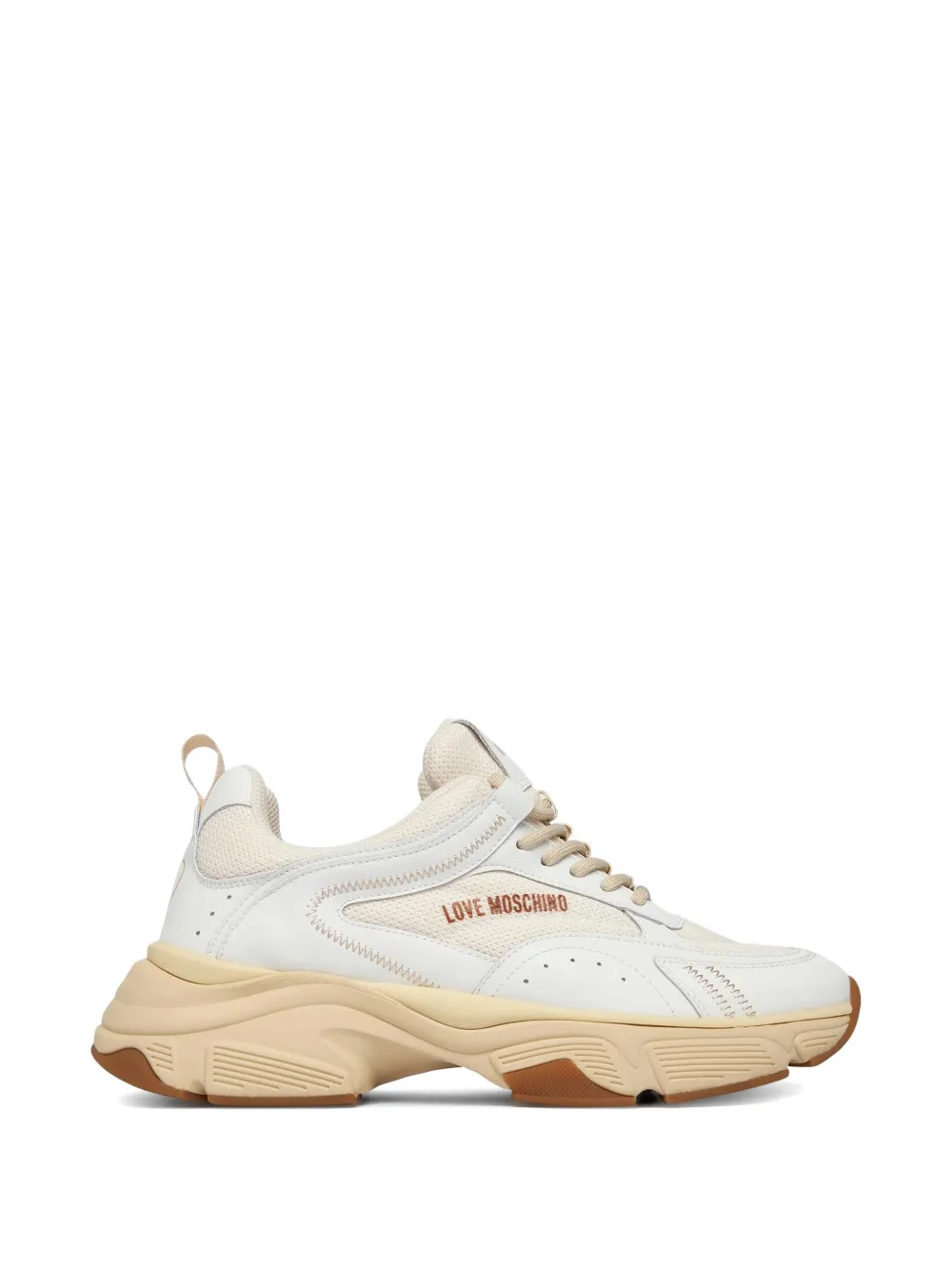 Love Moschino Sneakers met vlakken Beige