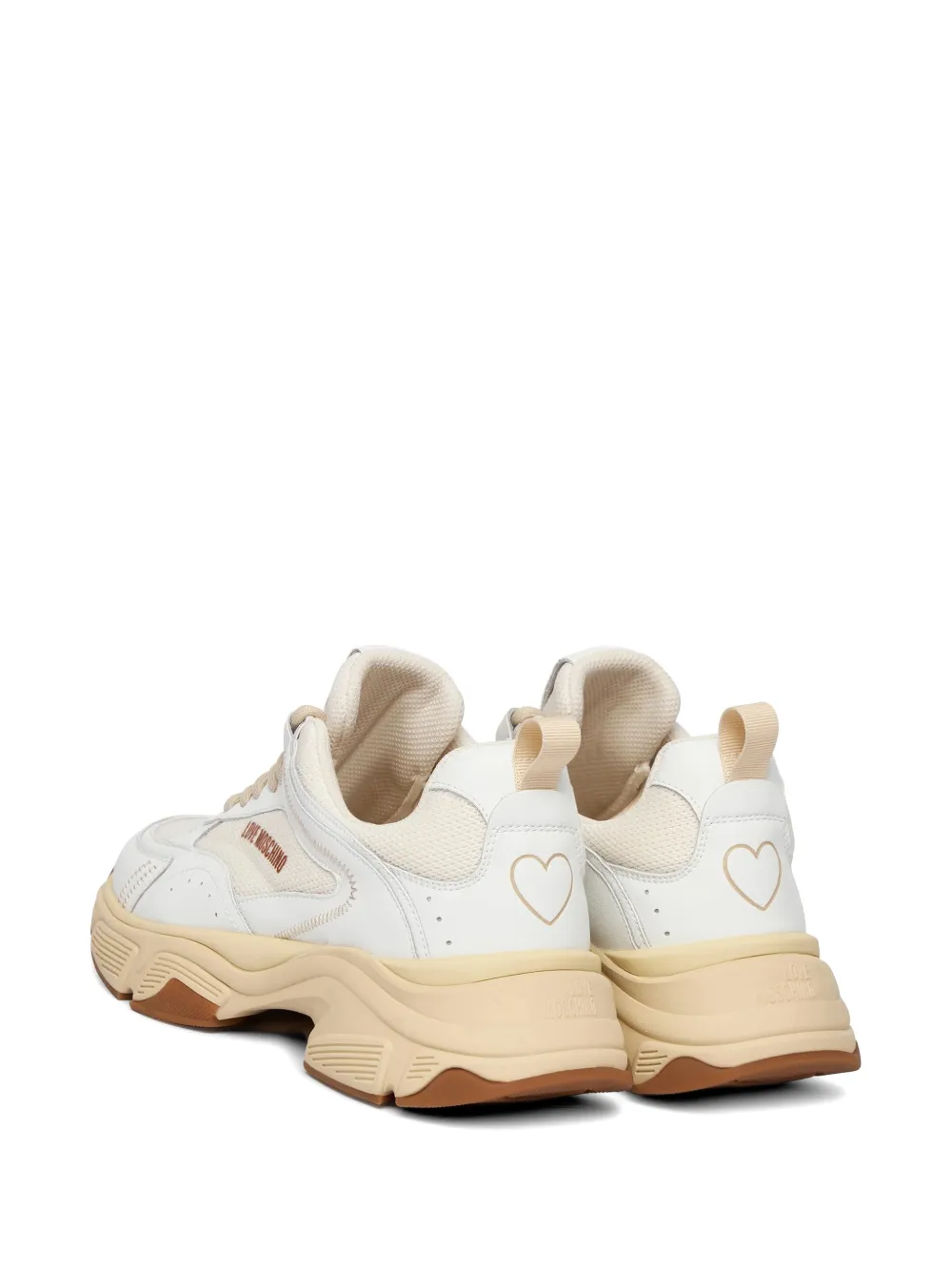 Love Moschino Sneakers met vlakken Beige