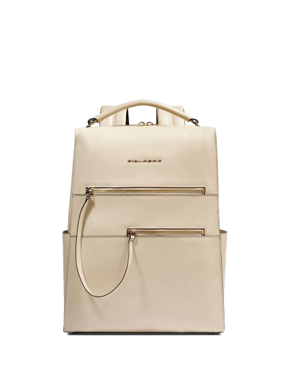 PIQUADRO Patricia zip leather backpack - Toni neutri