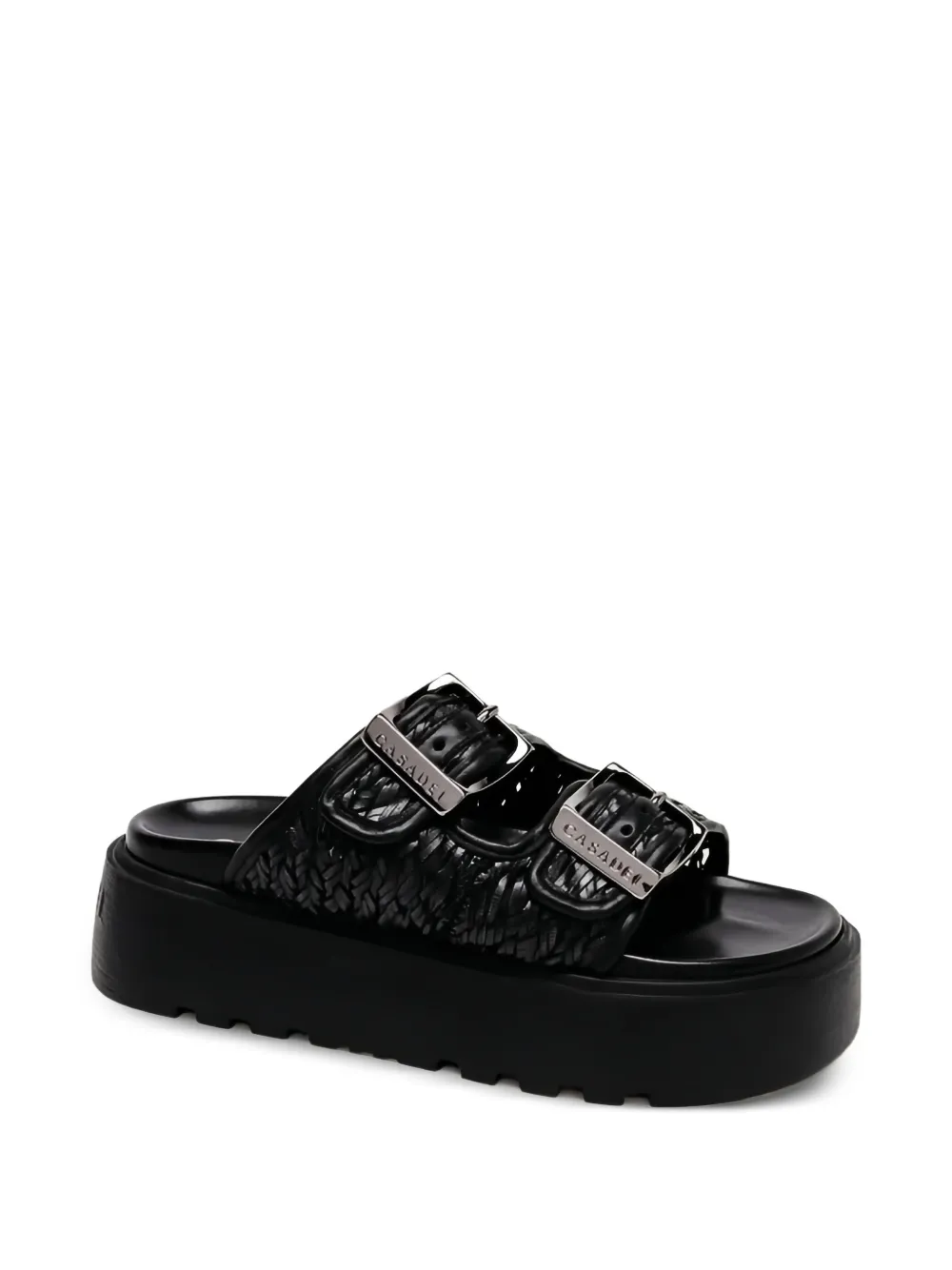 Casadei Suncity woven buckle-strap sandals - Nero