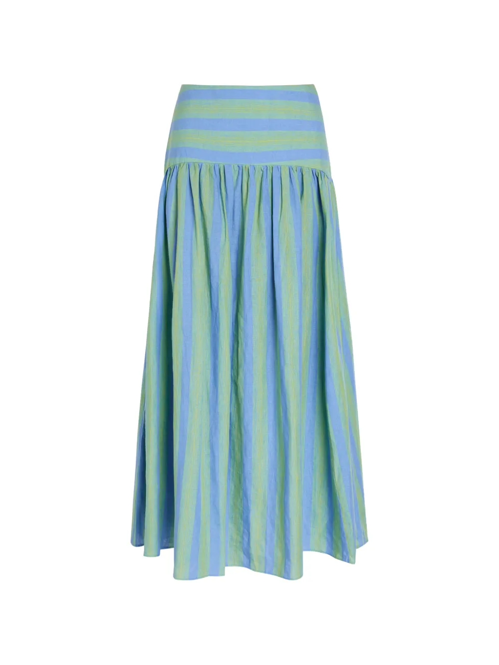 STAUD Procida striped linen skirt - Blu