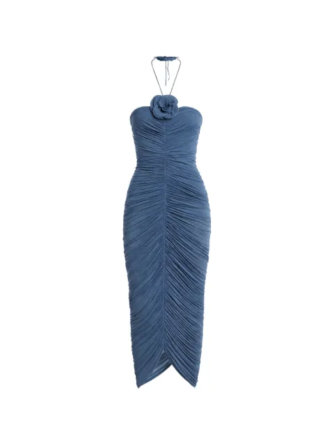 Magda Butrym ruched floral-applique dress