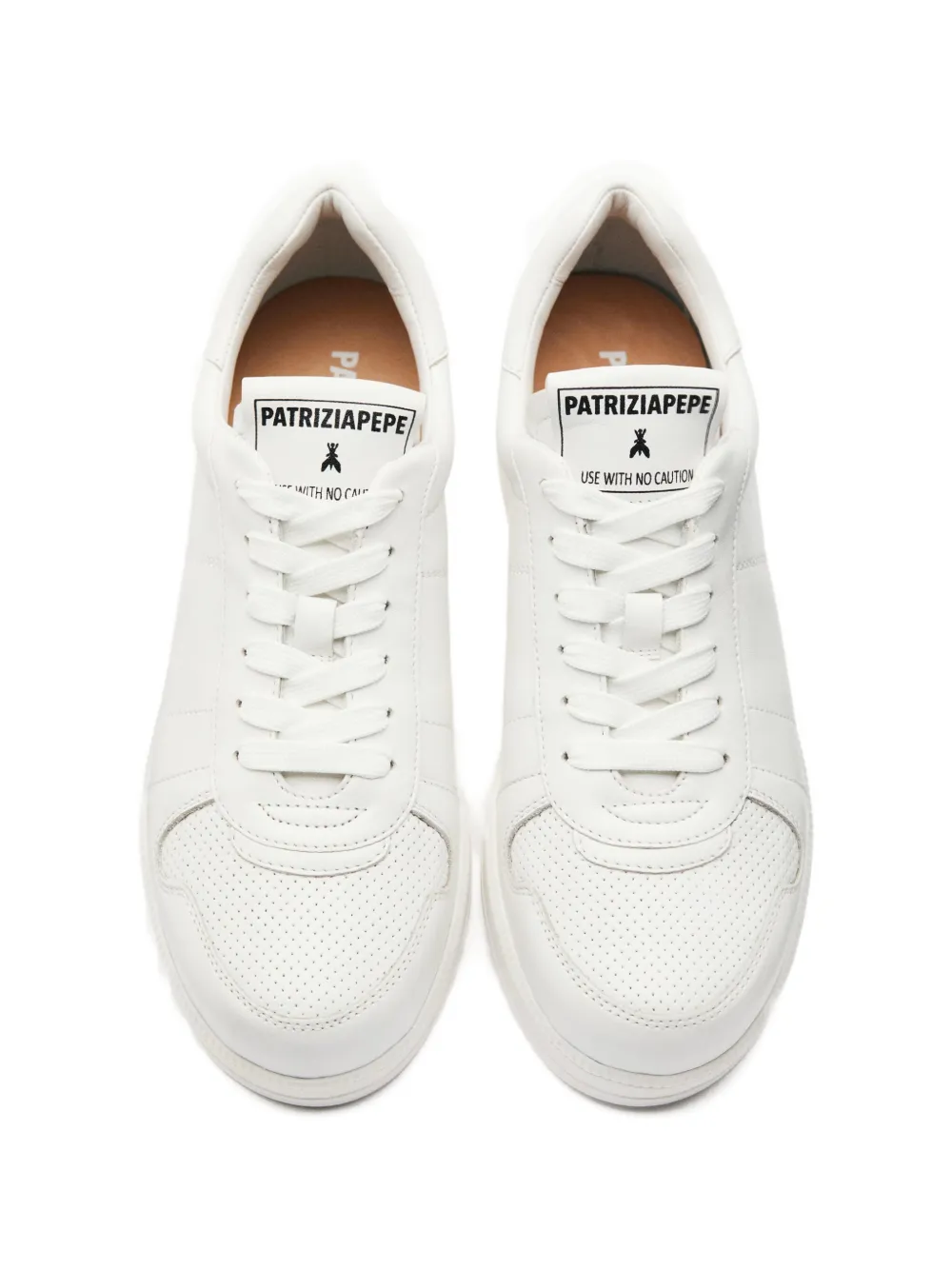 Patrizia Pepe Geperforeerde leren sneakers Wit