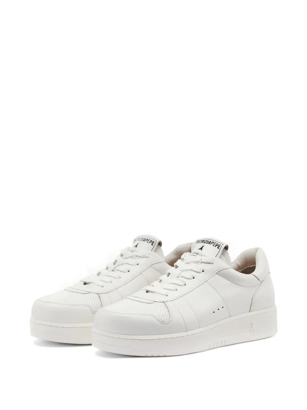 Patrizia Pepe Geperforeerde leren sneakers Wit