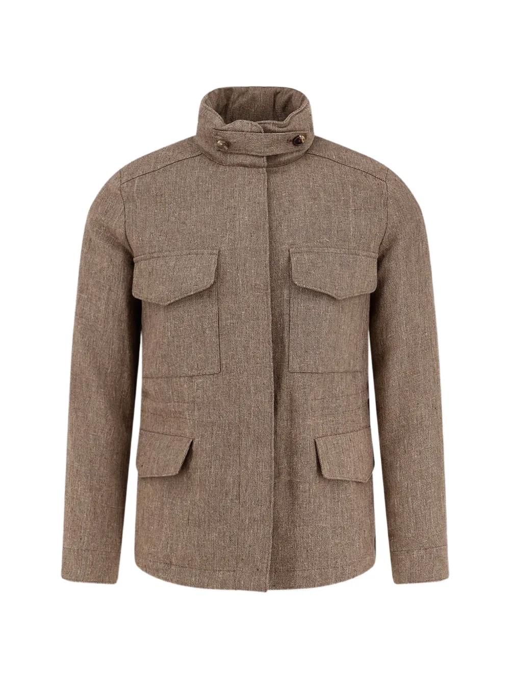 Loro Piana high-neck flap-pocket jacket - Marrone