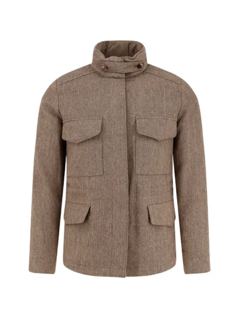 Loro Piana high-neck flap-pocket jacket