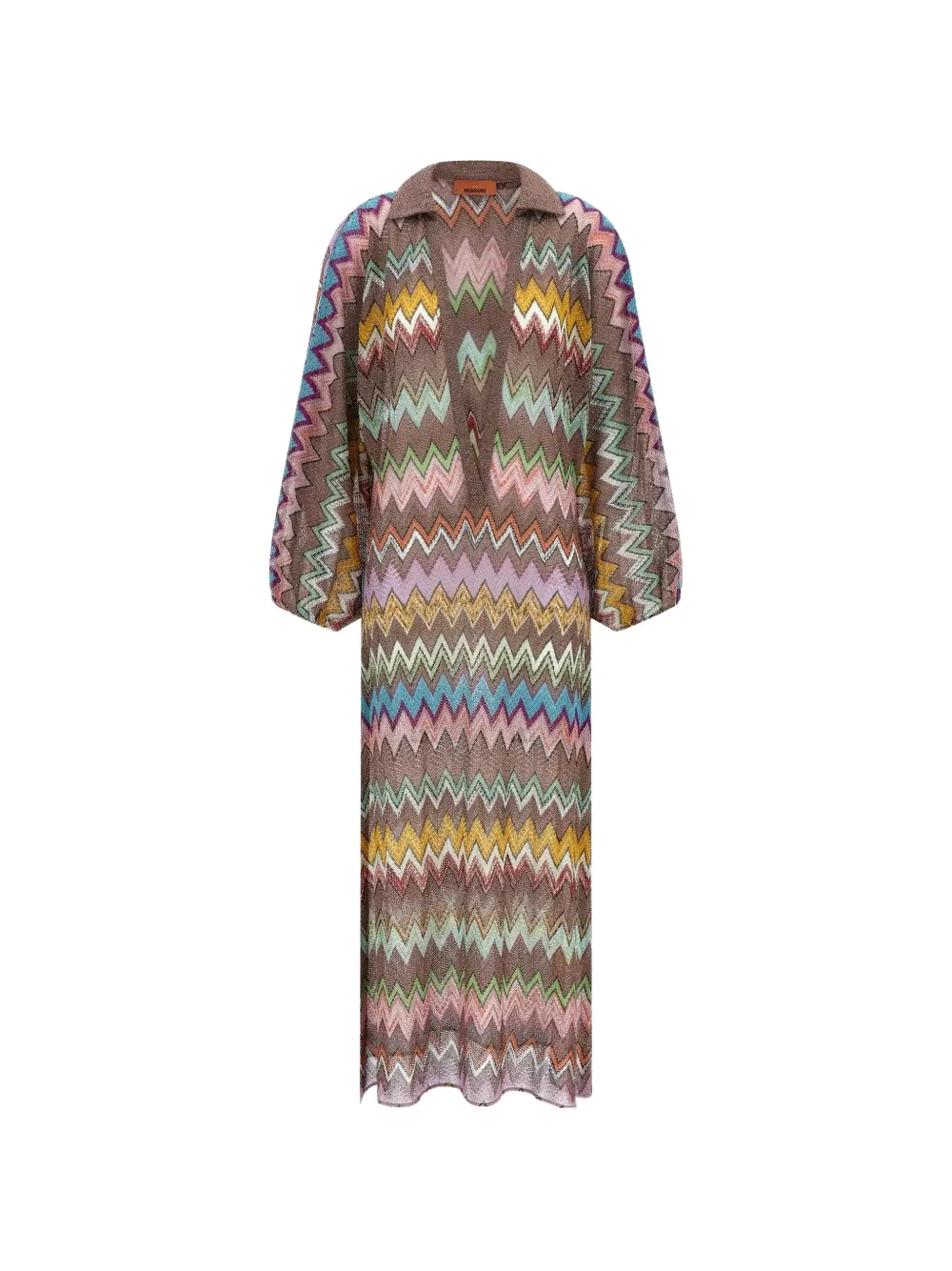Missoni zigzag-print V-neck dress - Marrone