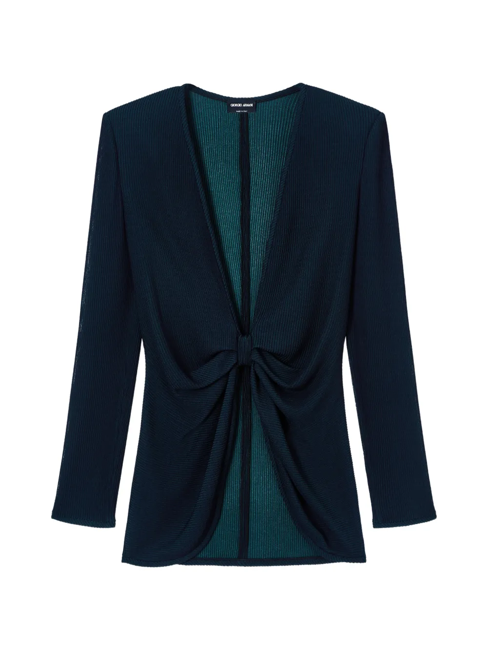 Giorgio Armani ribbed knot-detail cardigan - Blu