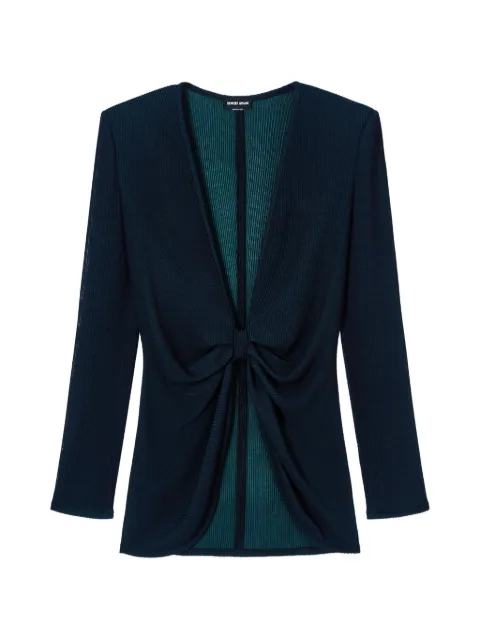 Giorgio Armani ribbed knot-detail cardigan