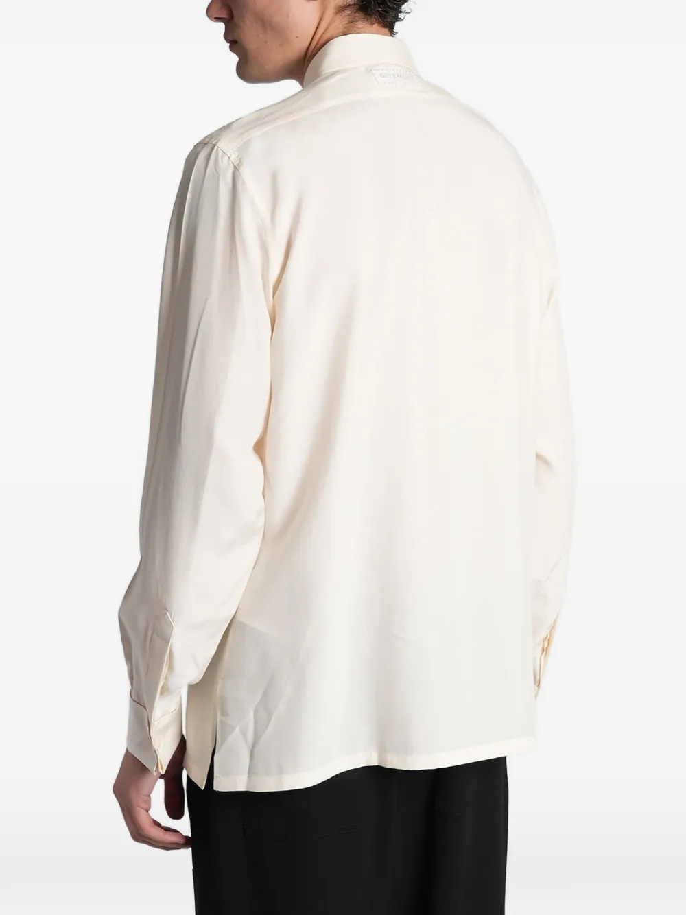 Givenchy long-sleeve silk tuxedo shirt Beige