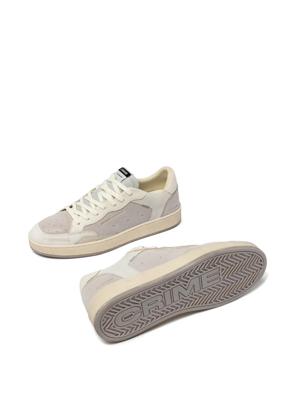 Crime London Chelsea panelled perforated sneakers Grijs