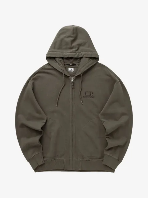 C.P. Company sweat zippé à capuche en polaire diagonale