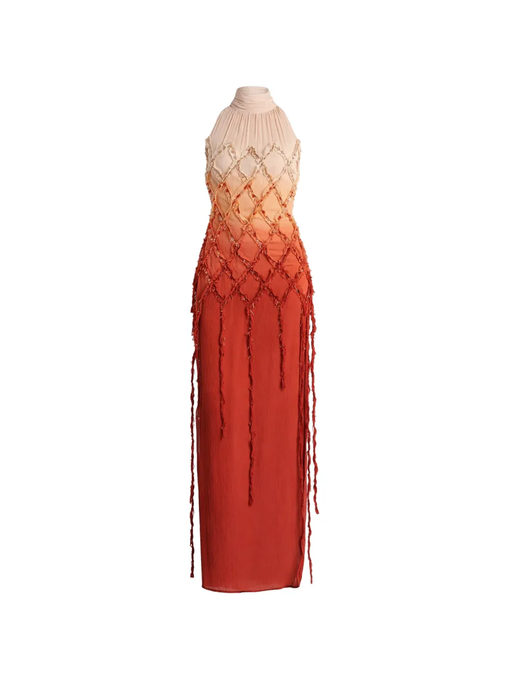 Blumarine beaded fringed dress - Orange