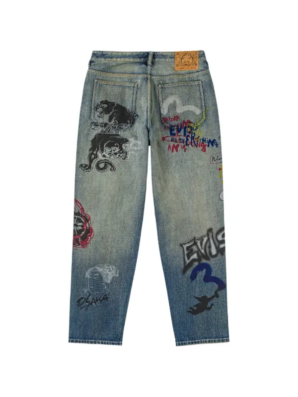 EVISU graphic-print Jeans | Blue | FARFETCH ZA