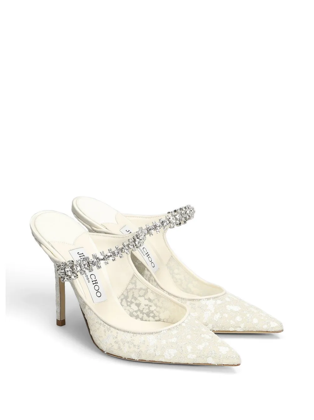 Jimmy Choo crystal-embellished heeled pumps Beige
