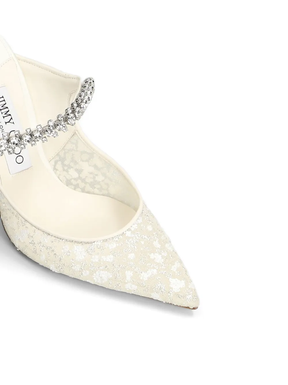 Jimmy Choo crystal-embellished heeled pumps Beige