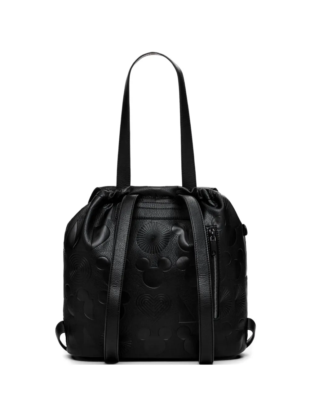 Desigual All Mickey Krapina Embossed-detailing Backpack In Black