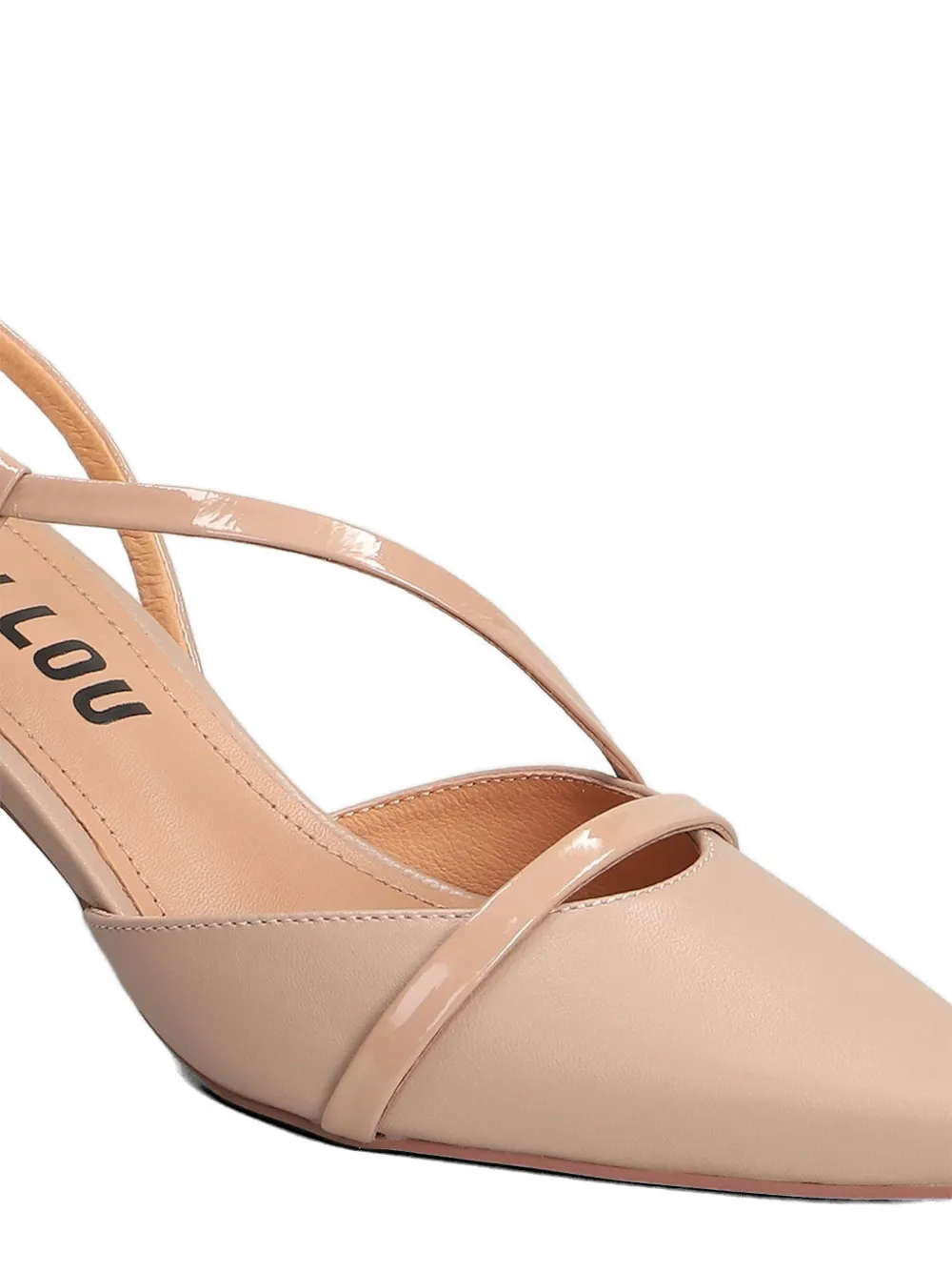 Bibi Lou Zire patent-finish slingback pumps Roze