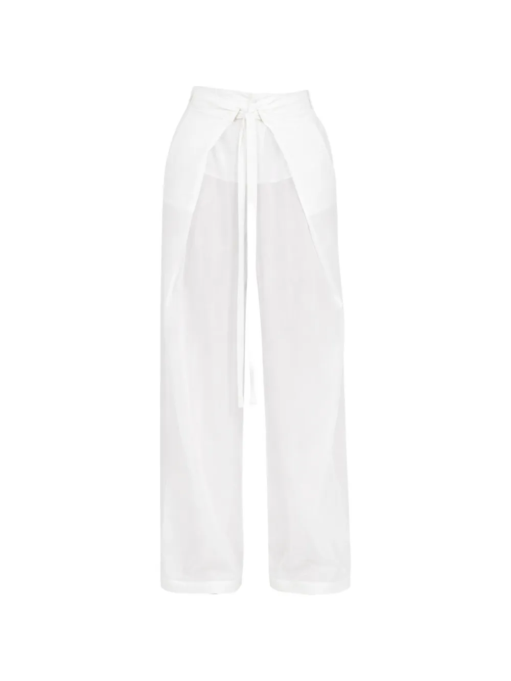 DARKPARK Stella gauze tie-front trousers - Bianco