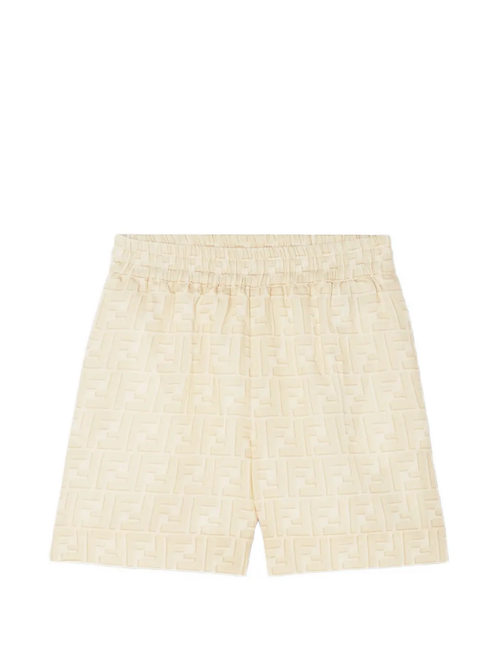 Fendi Kids FF-logo jacquard shorts - Toni neutri