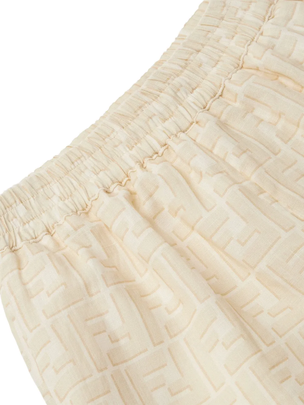 Fendi Kids Shorts met FF-logo jacquard Beige