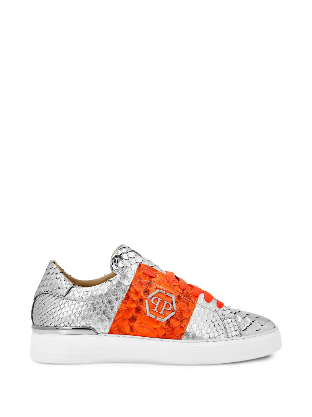 Philipp Plein leather sneakers - Argento