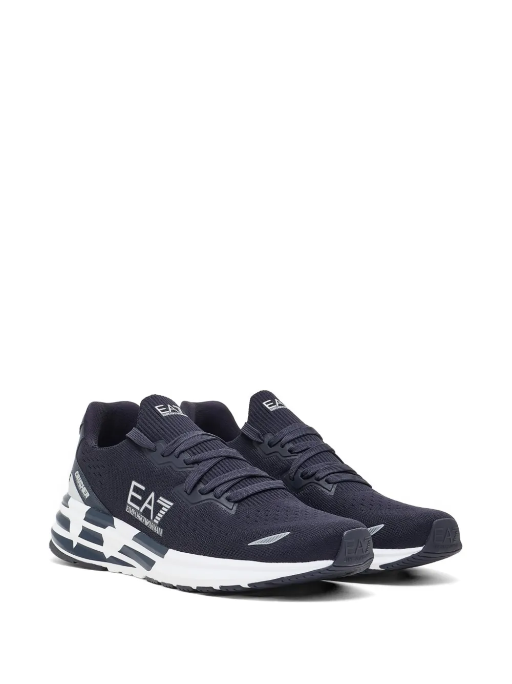 Ea7 Emporio Armani Sneakers met logo Blauw