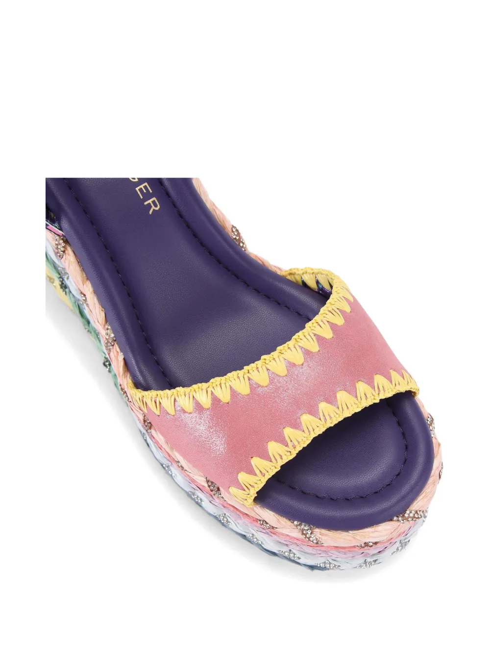 Kurt Geiger London Chelsea butterfly-print crystal-embellished espadrilles Roze