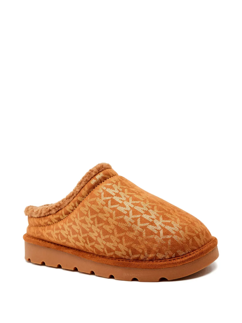 Michael Kors Kids Osaka monogram slippers - Marrone