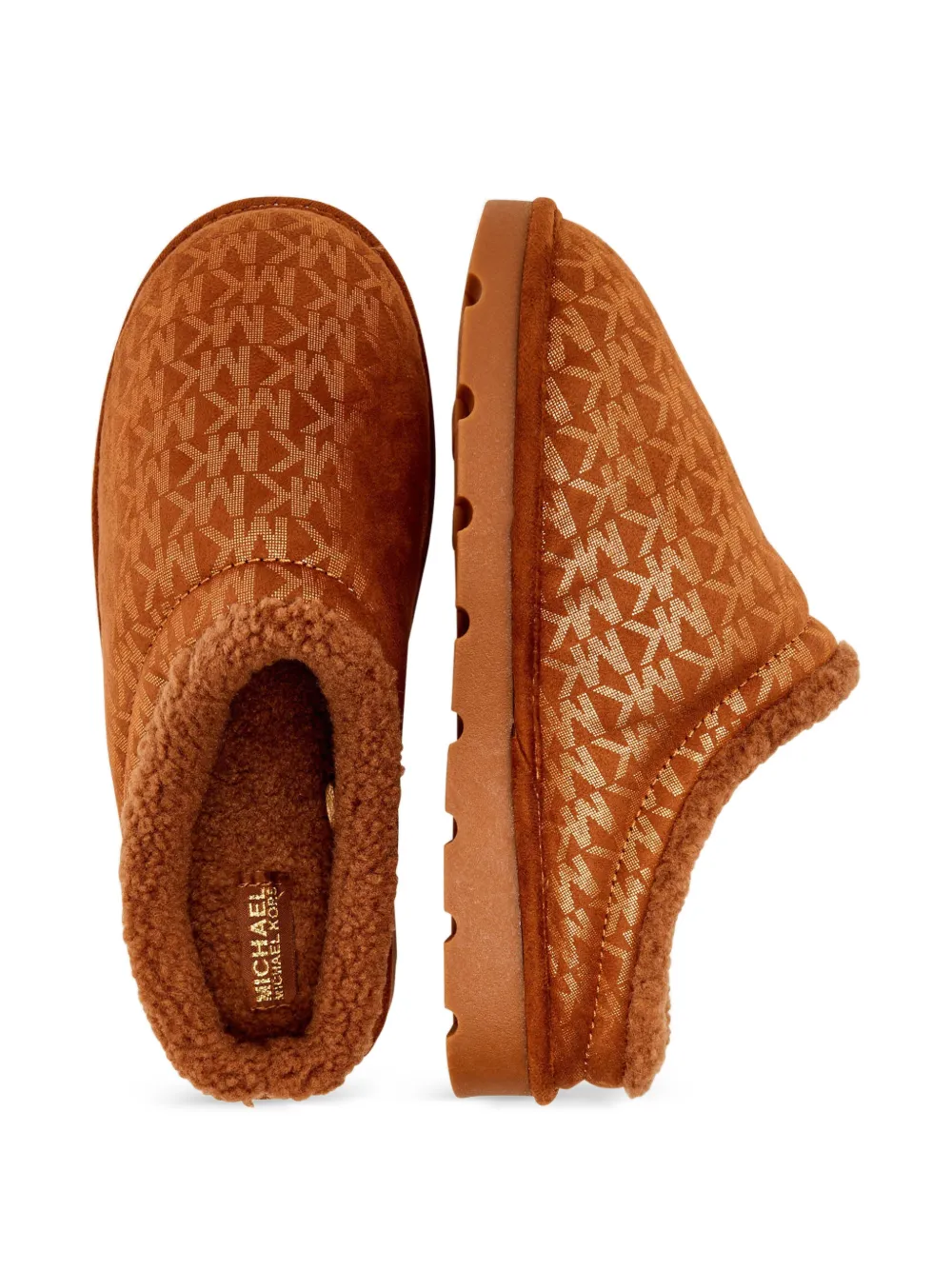 Michael Kors Kids Osaka slippers met monogram Bruin