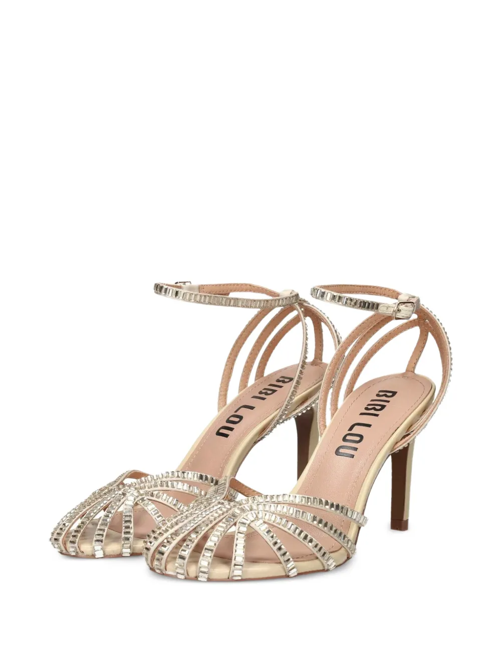 Bibi Lou Serabi sandalen verfraaid met kristallen Beige