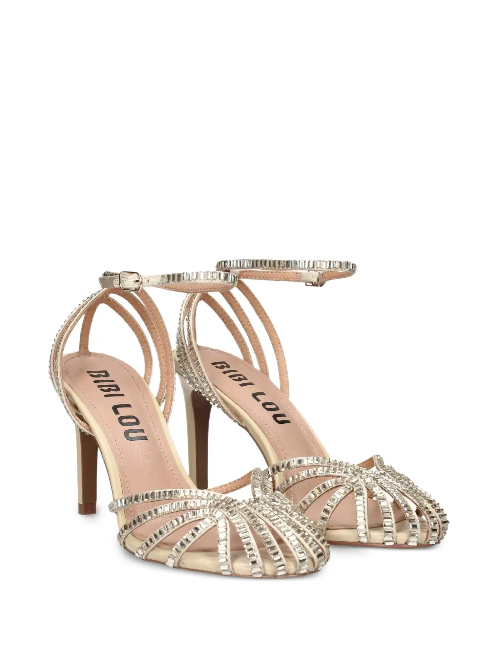 Bibi Lou Serabi sandalen verfraaid met kristallen Beige