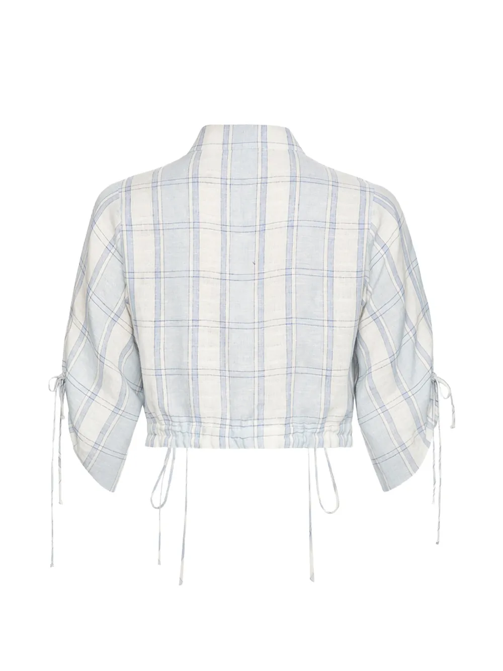  Hevron Blusa Eva A Cuadros - Azul 