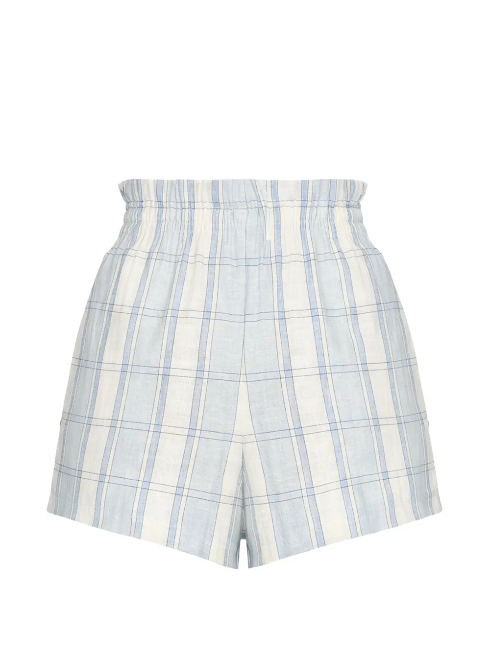 HEVRON Mira plaid drawstring shorts - Blu