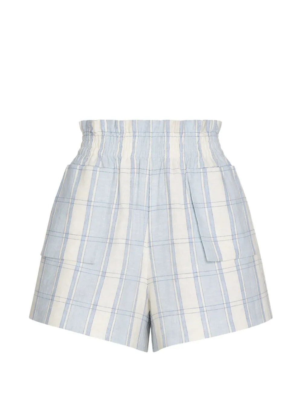 HEVRON Mira geruite shorts met trekkoord Blauw