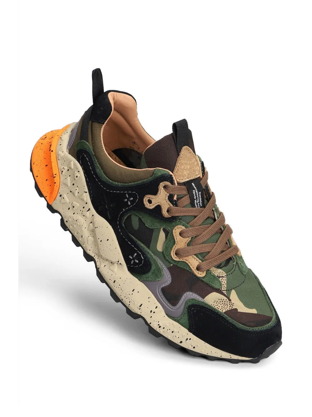 FLOWER MOUNTAIN Rulis camouflage-print panelled sneakers Zwart