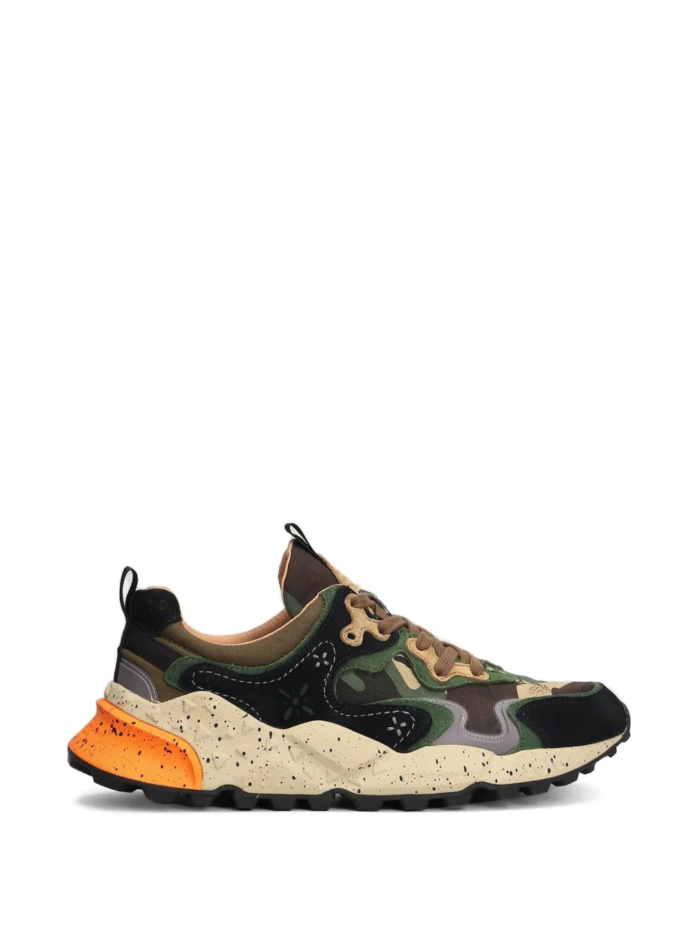 FLOWER MOUNTAIN Rulis camouflage-print panelled sneakers - Nero