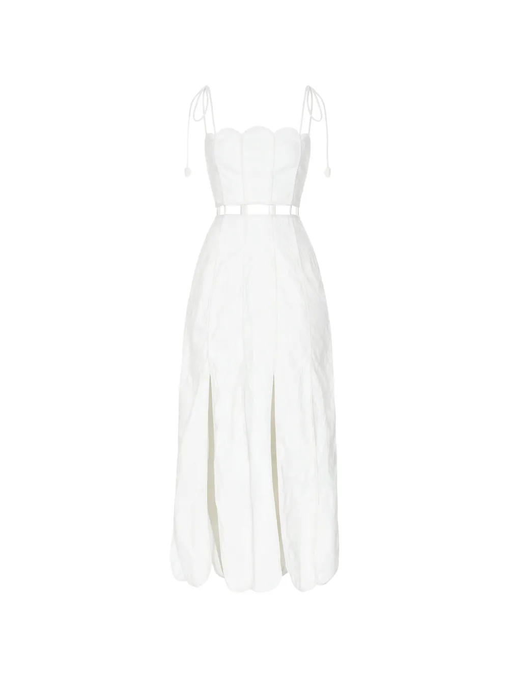 AZULU Abito midi Malta con cut-out - Bianco