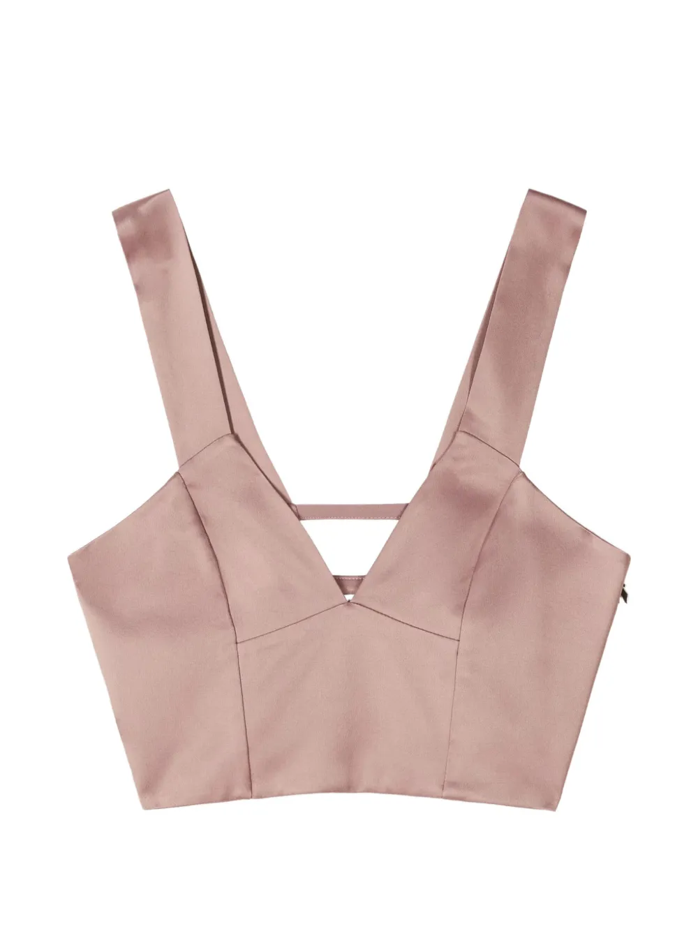 Patrizia Pepe satin V-neck top - Rosa
